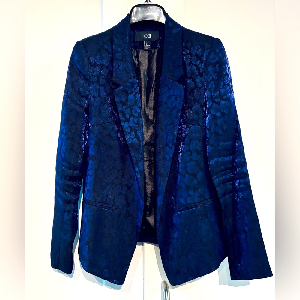 Forever 21 S Blue Leopard Women’s Blazer